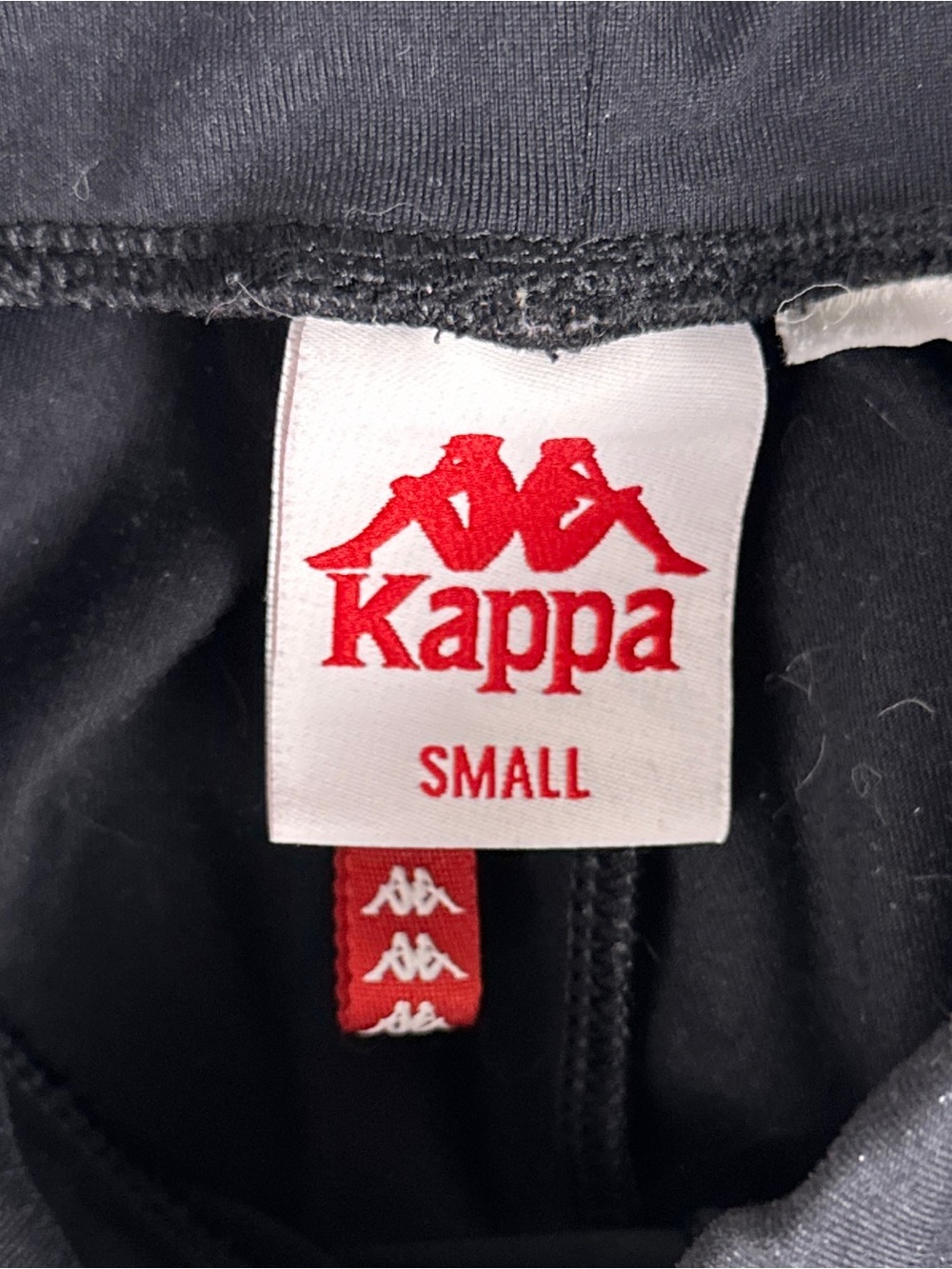 Kappa Women's Small Black Logo Tape Leggings High Rise Omini Athletic Y2K